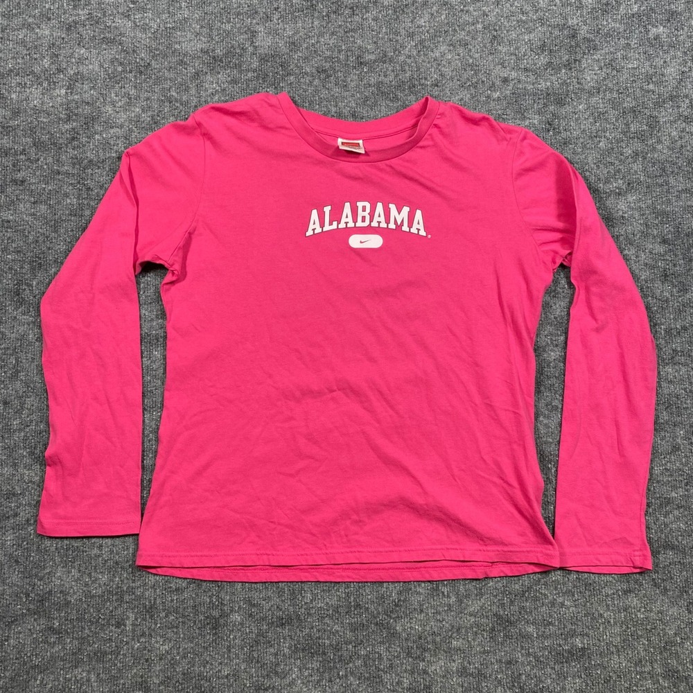 Nike Alabama Crimson Tide Long Sleeve Shirt‎ Pink Girls XL 16-18 F6B0V 14350X